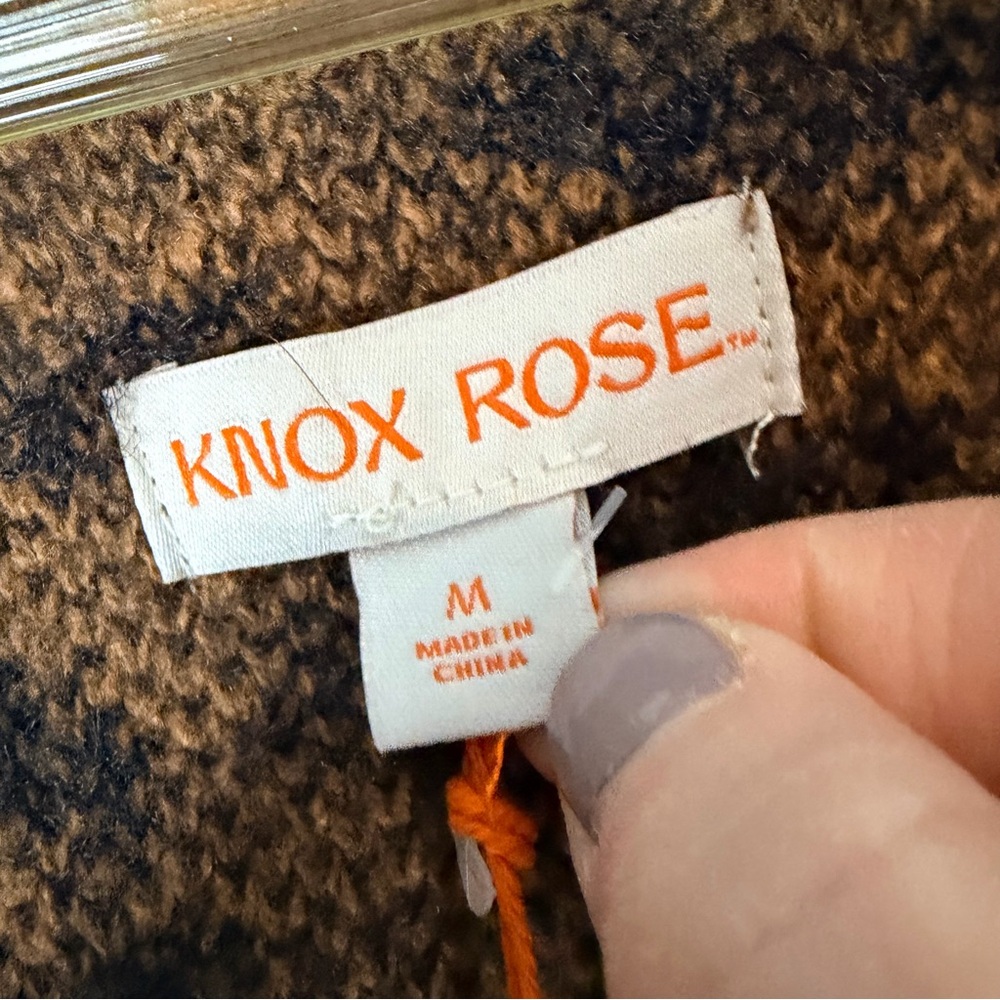 KNOX ROSE Women’s Size M Sweater Cardigan NWT Leopard Longline Open Front SOFT - Picture 8 of 14